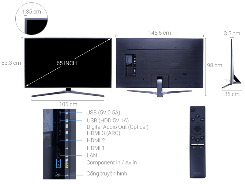 Smart Tivi Samsung 4K 65 inch UA65MU6400