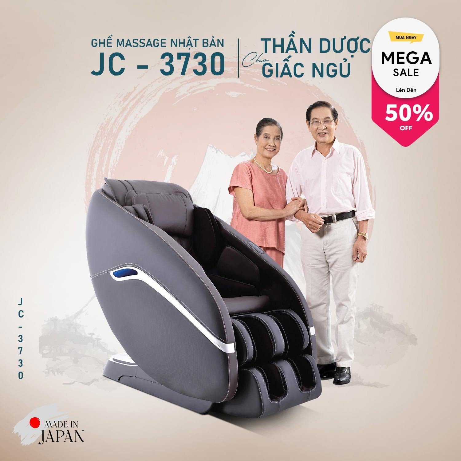 GHẾ MASSAGE MADE IN JAPAN JC-3730