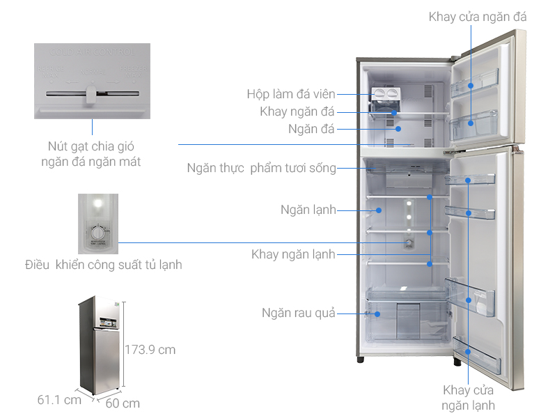 Tủ lạnh Panasonic Tủ lạnh Panasonic inverter 303 lít NR-BL348PSVN